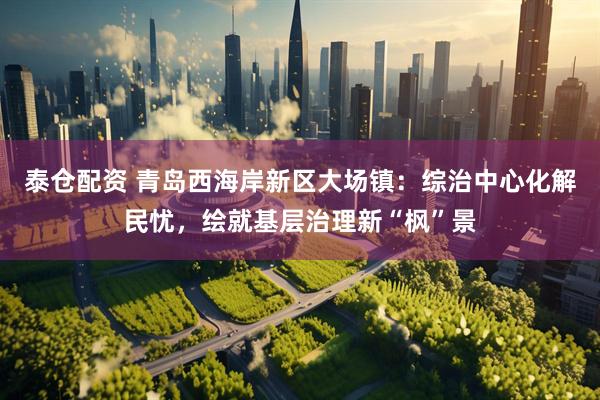泰仓配资 青岛西海岸新区大场镇：综治中心化解民忧，绘就基层治理新“枫”景