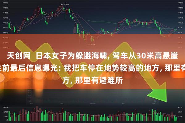 天创网  日本女子为躲避海啸, 驾车从30米高悬崖坠亡, 生前最后信息曝光: 我把车停在地势较高的地方, 那里有避难所