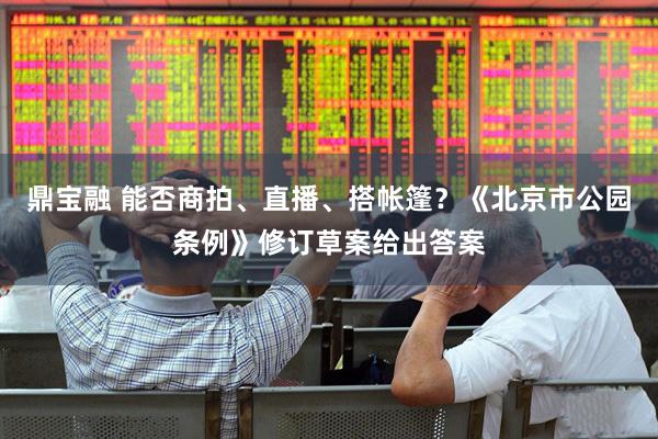 鼎宝融 能否商拍、直播、搭帐篷？《北京市公园条例》修订草案给出答案
