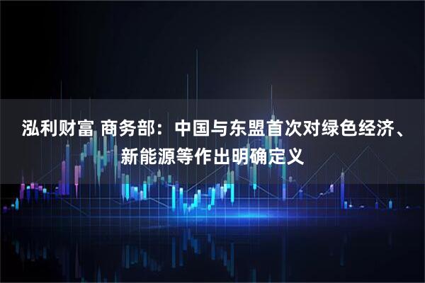 泓利财富 商务部:中国与东盟首次对绿色经济、新能源等作出明确定义